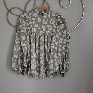 By Together silky mock neck puff sleeve top